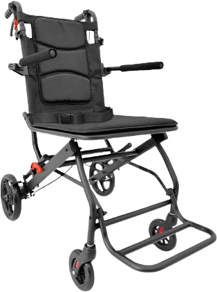 Cadeira de Transporte D90 Dellamed, dobrável, suporta até 100 kg, assento de 44 cm